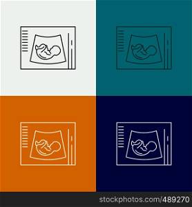 Maternity, pregnancy, sonogram, baby, ultrasound Icon Over Various Background. Line style design, designed for web and app. Eps 10 vector illustration. Vector EPS10 Abstract Template background