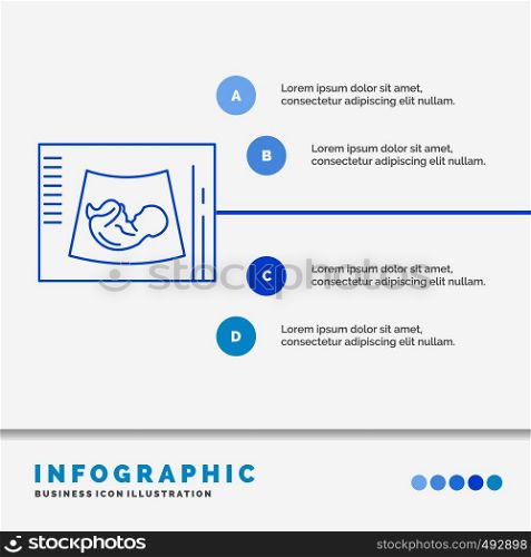 Maternity, pregnancy, sonogram, baby, ultrasound Infographics Template for Website and Presentation. Line Blue icon infographic style vector illustration. Vector EPS10 Abstract Template background