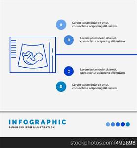 Maternity, pregnancy, sonogram, baby, ultrasound Infographics Template for Website and Presentation. Line Blue icon infographic style vector illustration. Vector EPS10 Abstract Template background