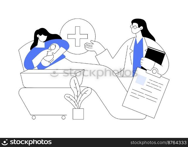 Maternity services abstract concept vector illustration. Maternity care service, perinatal healthcare, pregnancy and birth qualified support, childbirth and postpartum period abstract metaphor.. Maternity services abstract concept vector illustration.