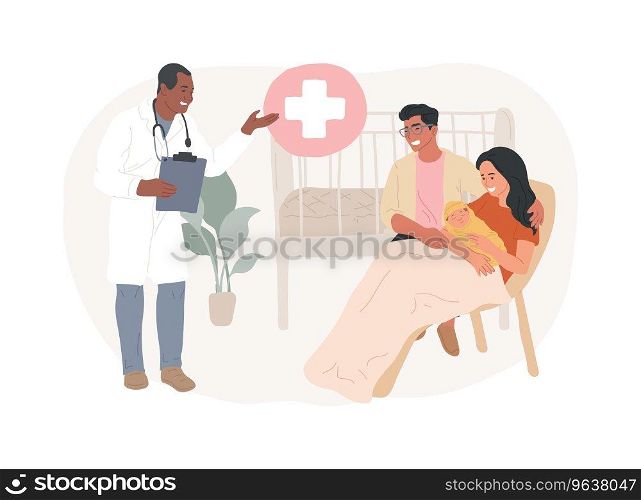 Maternity services isolated concept vector illustration. Maternity care service, perinatal healthcare, pregnancy and birth qualified support, childbirth and postpartum period vector concept.. Maternity services isolated concept vector illustration.
