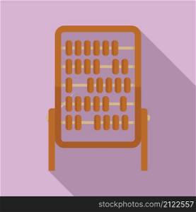 Math abacus icon flat vector. Calculator toy. Wooden counting. Math abacus icon flat vector. Calculator toy