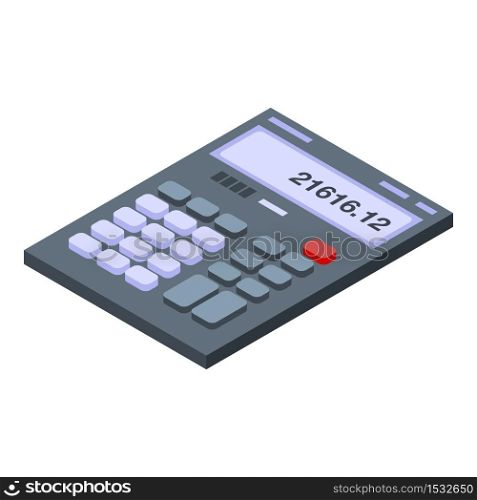 Math calculator icon. Isometric of math calculator vector icon for web design isolated on white background. Math calculator icon, isometric style