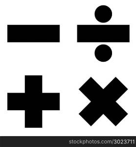 Math signs icon black color