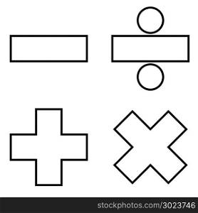 Math signs icon black color vector illustration flat style simple image