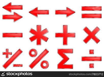 Mathematical symbols. Vector illustration. Isolated on white background.