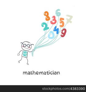 mathematician is flying on figures
