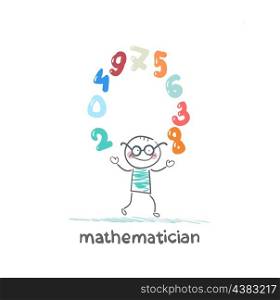 mathematician juggles figures