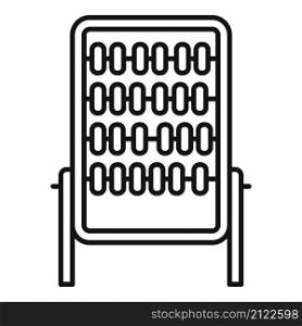 Mathematics abacus icon outline vector. Math calculator. Wooden toy. Mathematics abacus icon outline vector. Math calculator