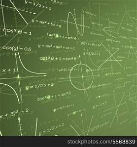 Mathematics chalk board science background vector illustration