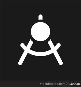 Mathematics class dark mode glyph ui icon. Math course. Dividers tool. User interface design. White silhouette symbol on black space. Solid pictogram for web, mobile. Vector isolated illustration. Mathematics class dark mode glyph ui icon