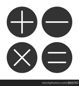 Mathematics Icon Logo Template Calculator Illustration Design. Vector EPS 10.