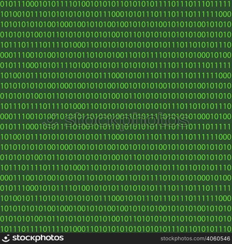 Matrix Background with green one and zero light. Binary Computer Code vector. For print or design. Matrix Background with green one and zero light