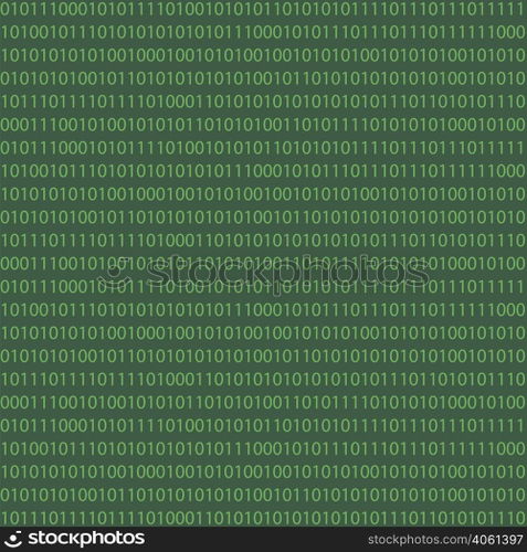 Matrix Background with green one and zero light. Binary Computer Code vector. For print or website design. Matrix Background