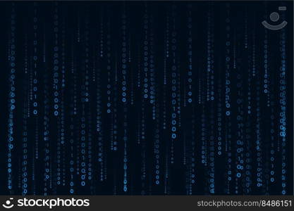 matrix style binary code digital falling numbers blue background