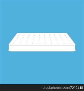 Mattress icon on blue background. Vector eps10