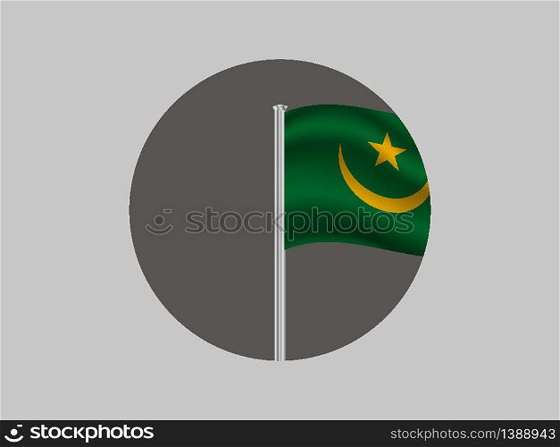Mauritania National flag. original color and proportion. Simply vector illustration background, from all world countries flag set for design, education, icon, icon, isolated object and symbol for data visualisation