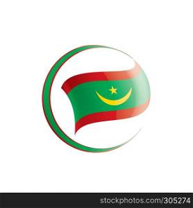 Mauritania national flag, vector illustration on a white background. Mauritania flag, vector illustration on a white background