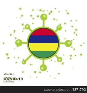Mauritius Coronavius Flag Awareness Background. Stay home, Stay Healthy. Take care of your own health. Pray for Country