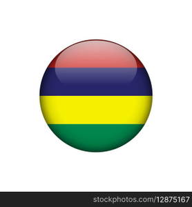 Mauritius Flag Circle Button Vector Template