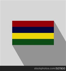 Mauritius flag Long Shadow design vector