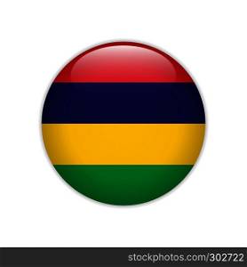 Mauritius flag on button