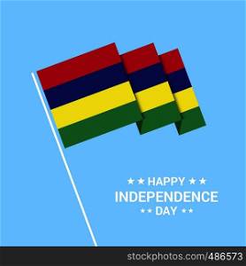 Mauritius Independence day typographic design with flag vector