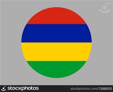 Mauritius National flag. original color and proportion. Simply vector illustration background, from all world countries flag set for design, education, icon, icon, isolated object and symbol for data visualisation