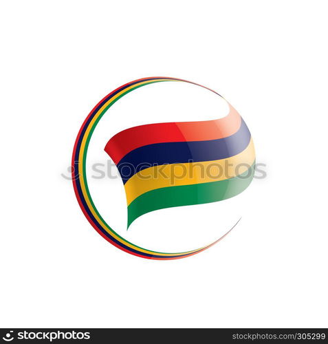 Mauritius national flag, vector illustration on a white background. Mauritius flag, vector illustration on a white background