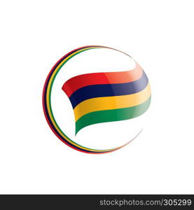 Mauritius national flag, vector illustration on a white background. Mauritius flag, vector illustration on a white background