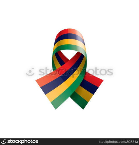 Mauritius national flag, vector illustration on a white background. Mauritius flag, vector illustration on a white background