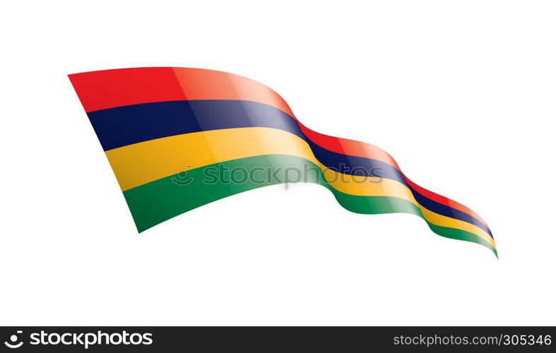 Mauritius national flag, vector illustration on a white background. Mauritius flag, vector illustration on a white background