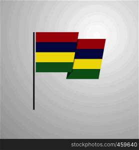 Mauritius waving Flag design vector
