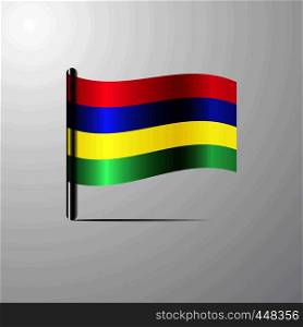 Mauritius waving Shiny Flag design vector
