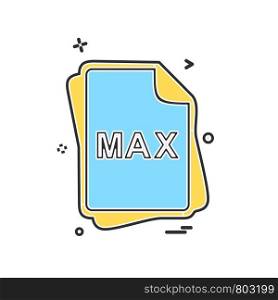 MAX file type icon design vector