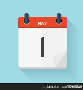 May 1 Calendar Flat Daily Icon. Vector Illustration Emblem. Element of Design for Decoration Office Documents and Applications. Logo of Day, Date, Time, Month and Holiday. EPS10. May 1 Calendar Flat Daily Icon. Vector Illustration Emblem. Elem