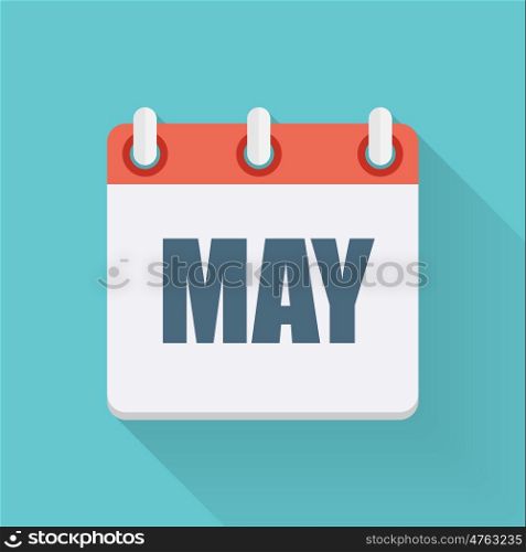 May Dates Flat Icon with Long Shadow. Vector Illustration EPS10. May Dates Flat Icon with Long Shadow. Vector Illustration