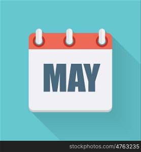 May Dates Flat Icon with Long Shadow. Vector Illustration EPS10. May Dates Flat Icon with Long Shadow. Vector Illustration