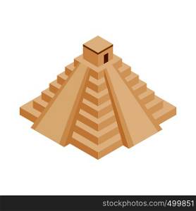 Mayan pyramid in Yucatan, Mexico icon in isometric 3d style on a white background . Mayan pyramid in Yucatan icon