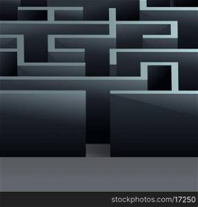 Maze 3d square labyrinth entrance view background vector illustration