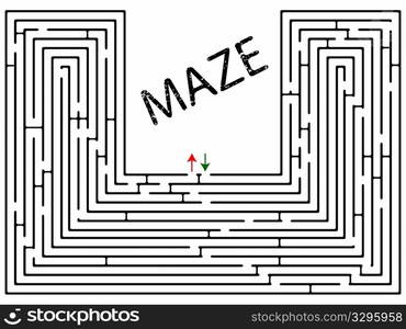 maze against white background, abstract vector art illustration