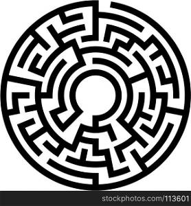 Maze Circular Design, Brain Storming Logic Way Finding Game Vector Art Illustration