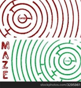 maze concept, round composition; abstract vector art illustration