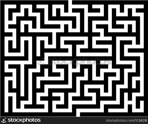 Maze Design, Brain Storming Logic Way Finding Game Vector Art Illustration