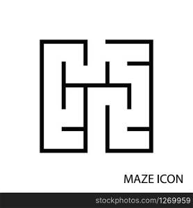 Maze game icon,black labyrinth isolated on white background,vector illustration