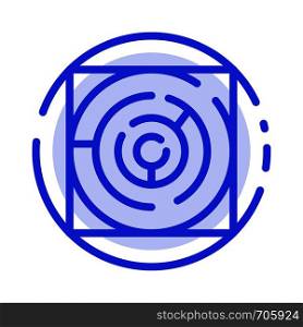 Maze, Map, Labyrinth, Strategy, Pattern Blue Dotted Line Line Icon