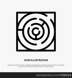 Maze, Map, Labyrinth, Strategy, Pattern Vector Line Icon