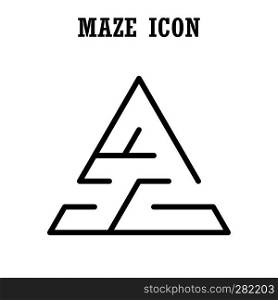 Maze or  labyrinth icon,Triangular shape,isolated on white background,vector illustration. Maze or  labyrinth icon,Triangular shape,isolated on white backg