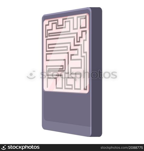 Maze test game icon cartoon vector. Puzzle task. Labyrinth path. Maze test game icon cartoon vector. Puzzle task