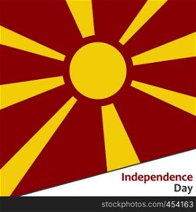 Mazedonien independence day with flag vector illustration for web. Mazedonien independence day